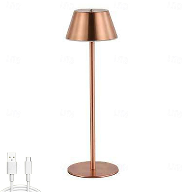 ylellinen led-metallinen pöytävalaisin - usb-ladattava yöpöytä yövalo kodin olohuoneeseen 1kpl