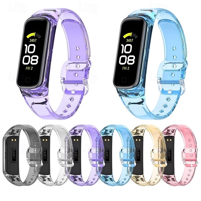  Pulseiras de Relógio para Samsung Galaxy Fit 2 SM-R220 Silicone Substituição Alça Ajustável Pulseira Esportiva Pulseira