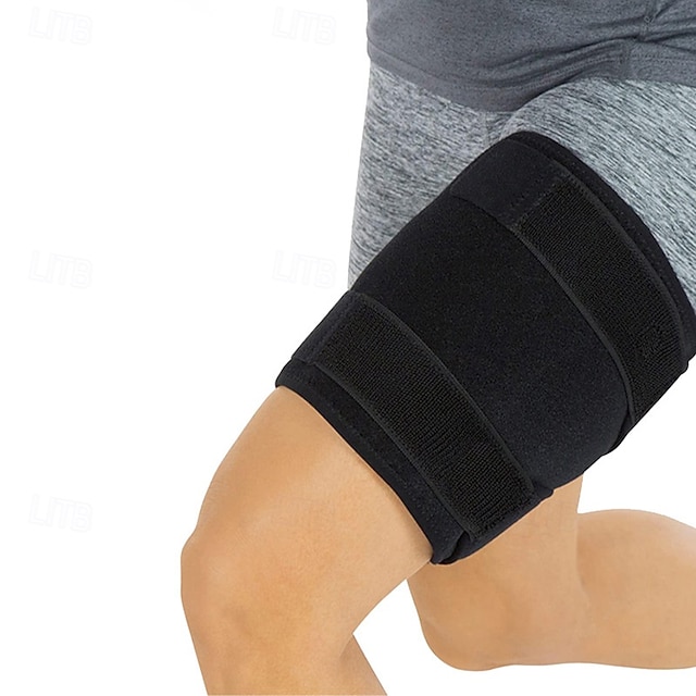  lårstöd - hamstring quad wrap - justerbart kompressionsärmstöd för utdragen ljumskmuskel, stukningar, quadriceps, tendinit, träning, ischiassmärta och sportåterhämtning - män, kvinnor