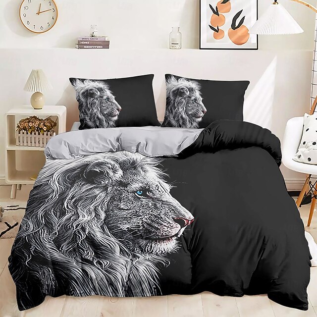 Yin-Yang Animals Duvet Cover Set 100% Cotton Soft and Breathable Bedding Set with Unique Yin-Yang Animal Print Stylish and Cozy Perfect for Bedroom Decor Easy Care Machine Washable2