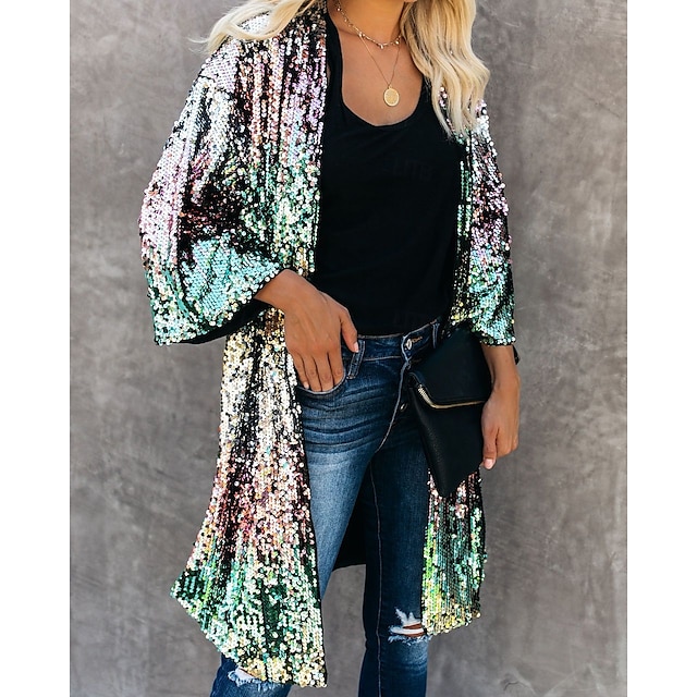  Retro Vintage 1980s Coat Sequins Women's Halloween Masquerade Performance Pride Parade Pride Month Adults' Coat