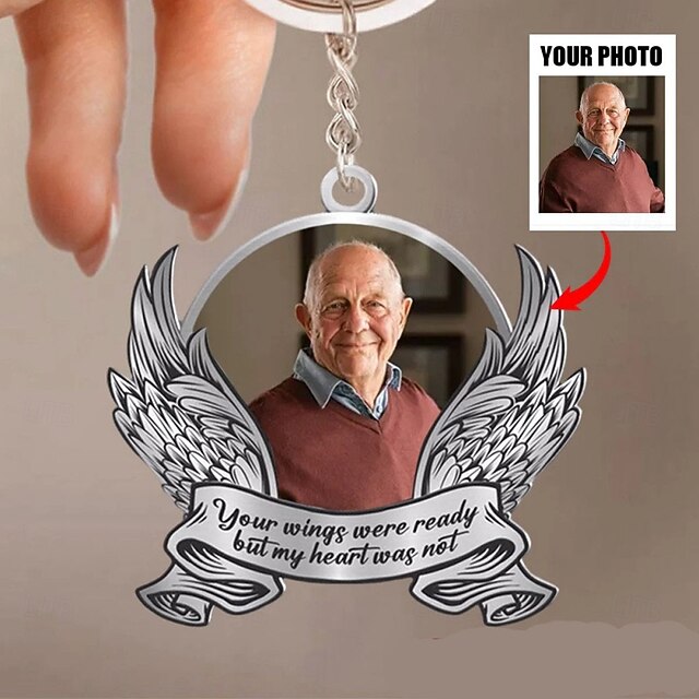 Personalized Acrylic Memorial Photo Keychain, Custom Keychain Sympathy Keepsake for Loss of Loved One,Memorial Gifts Remembrance Decoration - Bereavement Condolences Gifts4