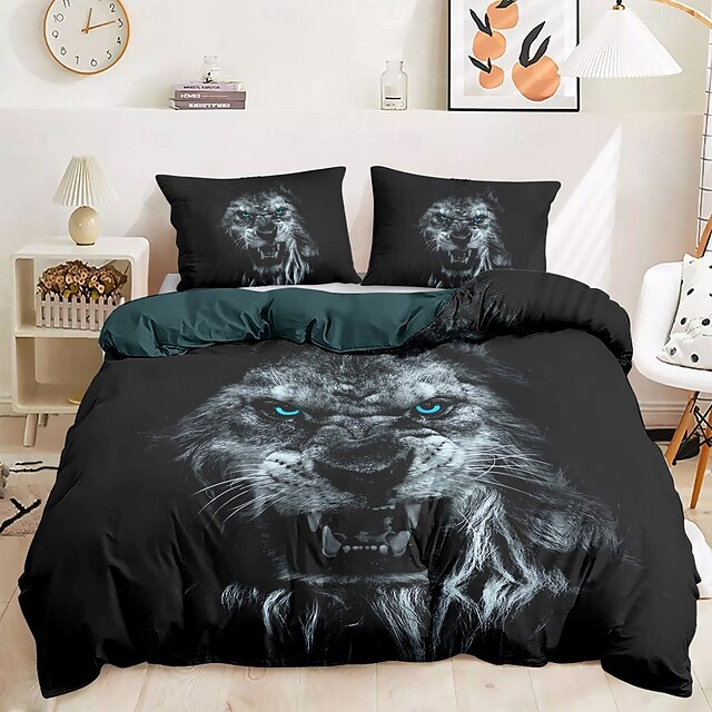  set copripiumino animali yin-yang set biancheria da letto 100% cotone morbido e traspirante con stampa unica di animali yin-yang elegante e accogliente perfetto per l'arredamento della camera da letto facile da pulire lavabile in lavatrice