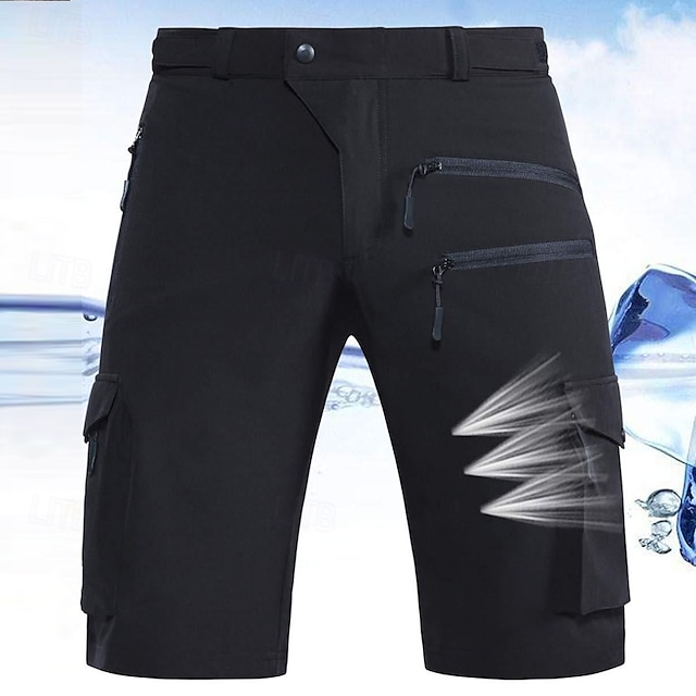  Homens Bermuda Cargo Shorts de acampamento Calção Shorts de Trilha Cintura elástica Bolso multi Tecido Prova-de-Água Secagem Rápida Comprimento do joelho Esportes Diário Acampar e Caminhar Estilo