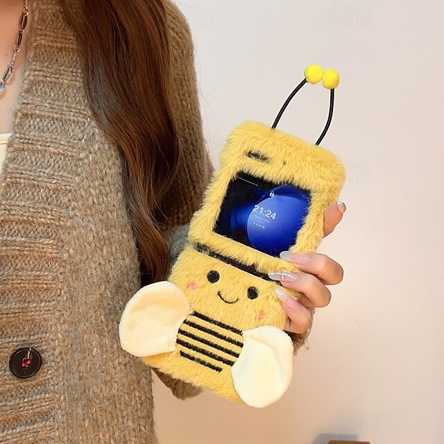  puhelin Etui Käyttötarkoitus Samsung Galaxy Z-kääntö 7 Z Flip 6 Z Flip 5 Z Flip 4 Z Flip 3 Takakuori Iskunkestävä Retro Plyysi