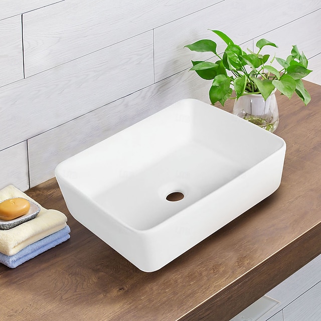  Umywalka łazienkowa Nowoczesny - Ceramika Prostokąt Vessel Sink