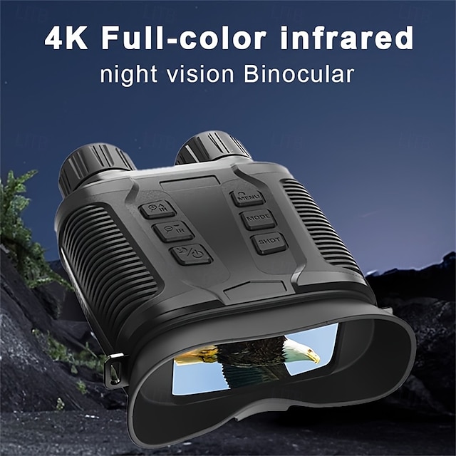 4K Full-Color Infrared Night Vision Binoculars 36MP UHD Micro Light Enhanced 10X Optical 8X Digital Zoom  CMOS Sensor  for Hunting & Shooting Suitable for Valentine'S Day Christmas Gifts