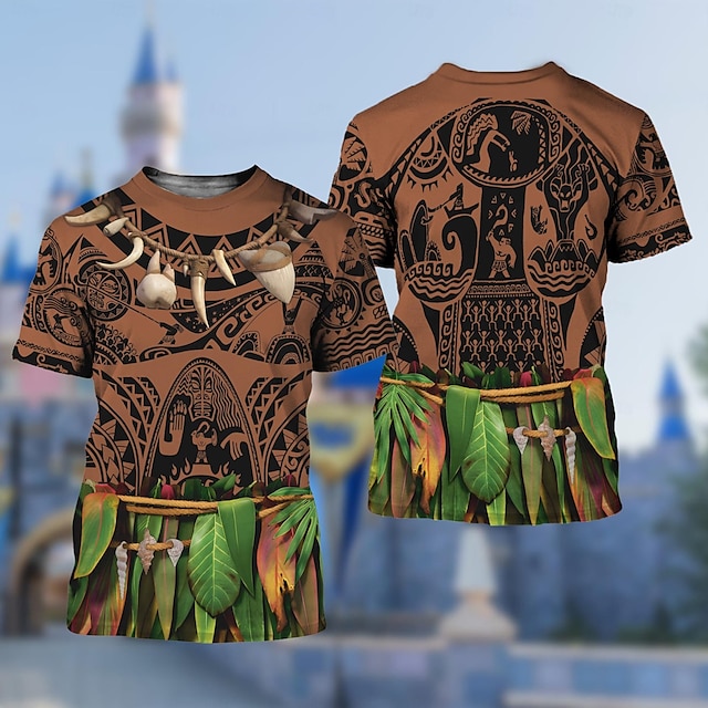  Moana Maui Póló 3D Karakter Grafikus Kompatibilitás Páros Férfi Női Felnőttek Farsang Álarcos mulatság 3D nyomtatás Parti Alkalmi / Napi