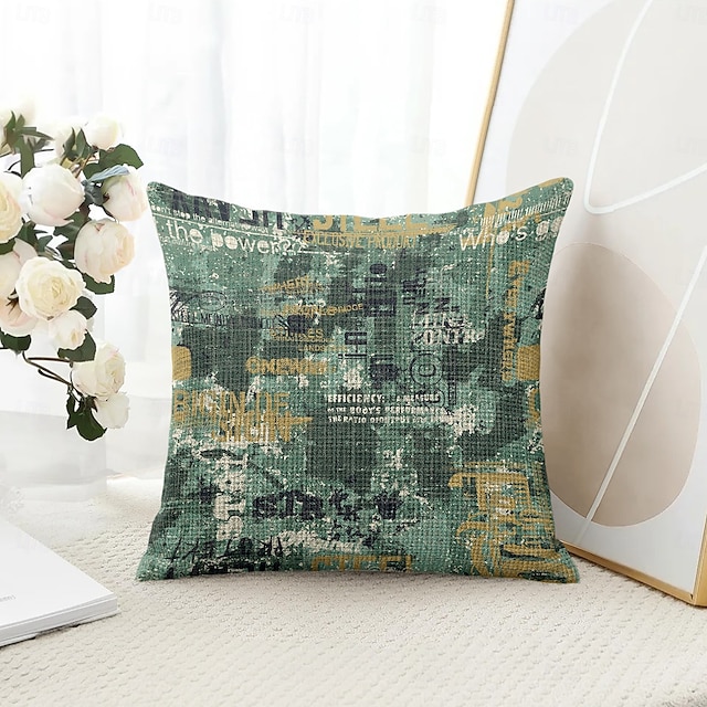  Housse de coussin décorative vintage 1 pièce, housse de coussin carrée douce pour canapé, chambre à coucher, salon, canapé, chaise