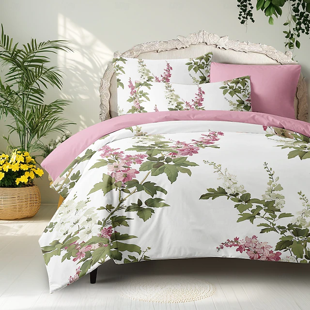 Floral Pattern Duvet Cover Set Set Soft 3-Piece Luxury Cotton Bedding Set Home Decor Gift Twin Full King Queen Size Duvet Cover 16