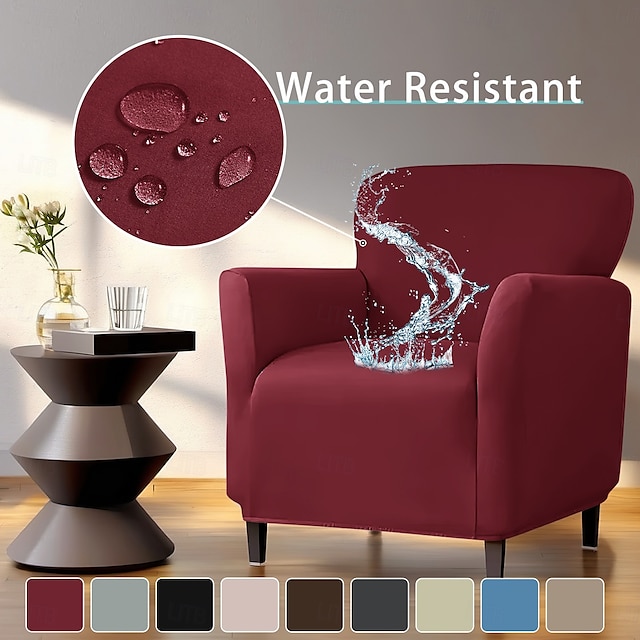  Funda de sillón resistente al agua para mascotas, funda de sofá individual, protector de muebles de sofá de 1 plaza con base elástica para niños, mascotas
