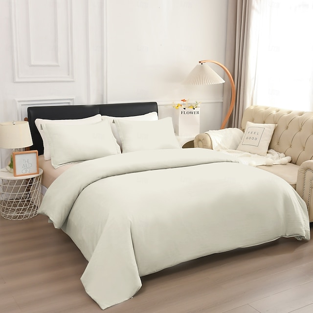  Duvet Cover Queen Size 3 Piece Queen Duvet Cover Set, Soft Double Brushed Queen Size Duvet Covers with Zipper Closure, 1 Duvet Cover and 2 Pillow Shams