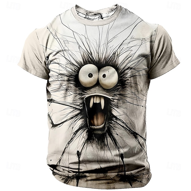  Bărbați SPIDER Amuzant Tricou Manșon scurt Tricou Tipărire 3D Stil Nautic Cămașă Exagerat Designer Petrecere Concediu Bej Vară Primăvară Îmbrăcăminte S M L XL XXL XXXL