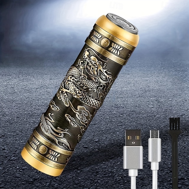  přenosný mini elektrický holicí strojek USB dobíjecí mokrý a suchý rotační holicí strojek 360° vodotěsné dvojité plovoucí holení pro pánské cestovatele nebo použití na nouzové služební cesty