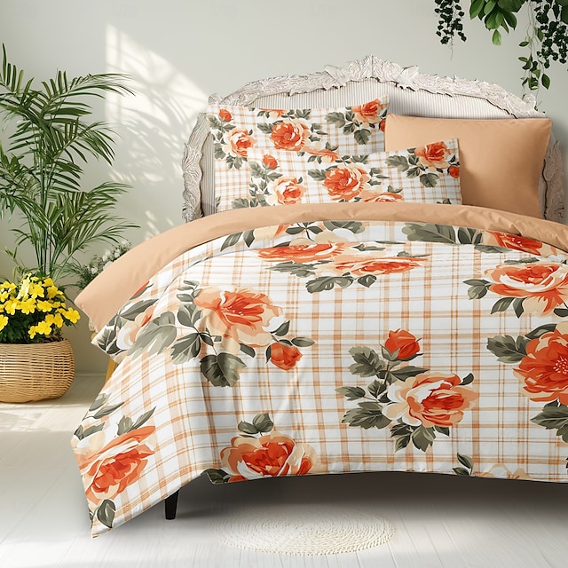  set copripiumino con motivo floreale geometrico set morbido set di biancheria da letto in cotone di lusso in 3 pezzi set decorazioni per la casa regalo twin completo king size copripiumino queen size