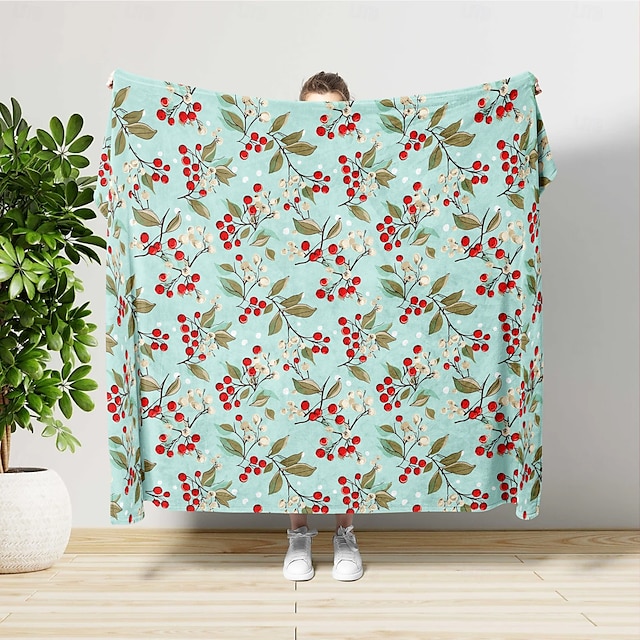  Fresh Flower Pattern Super Soft  Throws Blanket, Novelty Flannel Throw Blankets Warm 3D Printed All Seasons  Gifts Big Blanket