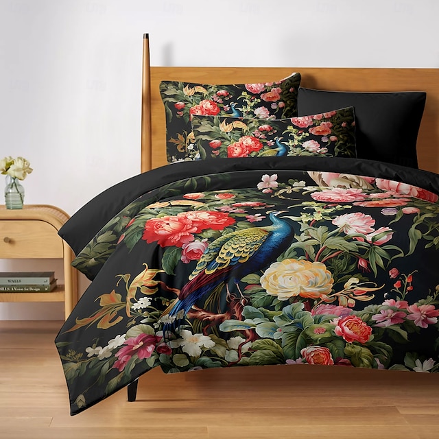 Medieval Animals Pattern Duvet Cover Set Set Soft 3-Piece Luxury Cotton Bedding Set Home Decor Gift King Queen Duvet Cover