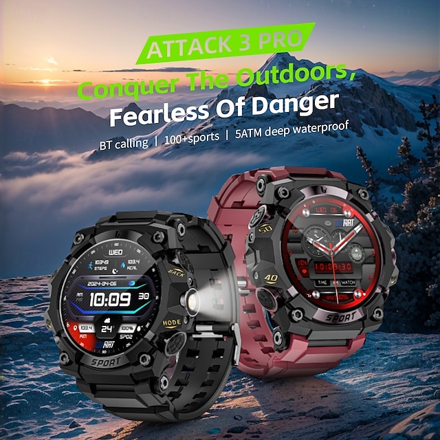 LOKMAT ATTACK 3 PRO Reloj inteligente 1.39 pulgada Smartwatch Reloj elegante Bluetooth Podómetro Recordatorio de Llamadas Seguimiento de Actividad Compatible con Android iOS Mujer Hombre Larga espera