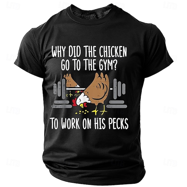  Men's Chick Dumbbell T Shirt Short Sleeve T shirt 3D Print Crew Neck Shirt Sports Outdoor Street Gym Black Blue Green Summer Spring Clothing Apparel S M L XL XXL XXXL
