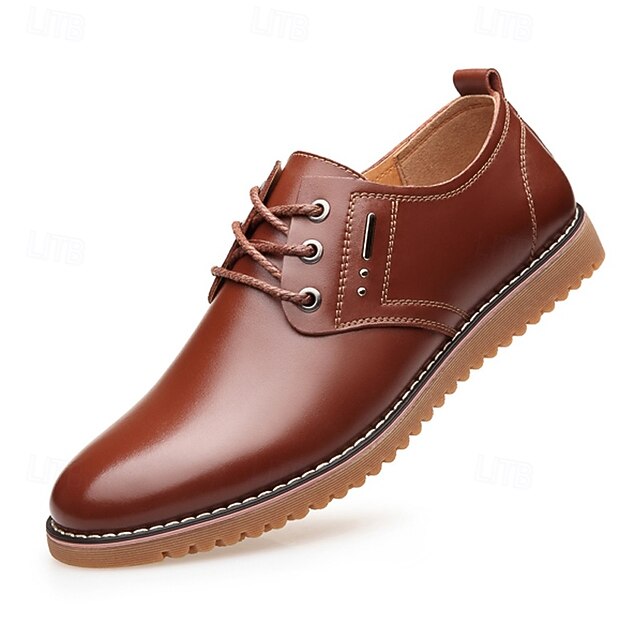  scarpe casual da uomo in similpelle marrone con lacci – design leggero suola antiscivolo, perfette per l'uso quotidiano, ufficio e occasioni semi-formali