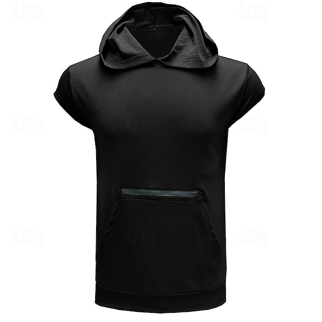  Homme Sweat à capuche Noir Blanche bleu marine Marron Vert Capuche Plein basique Décontractées Vêtement Tenue Pulls Capuche Pulls molletonnés