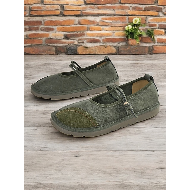  Groene Mary Jane-flats voor dames – comfortabele blotevoetenschoenen voor dagelijks en casual gebruik