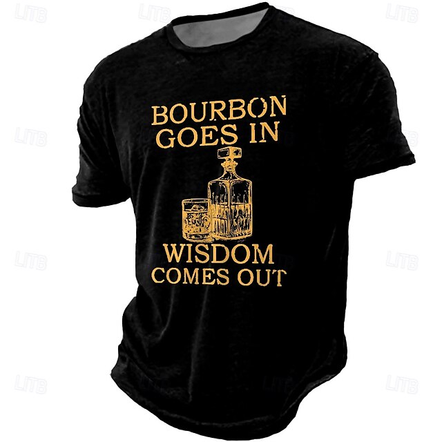  Voor heren Grappig jargon T-shirt Korte mouw T-shirt 3D-afdrukken Strakke ronde hals Overhemd Modieus Dagelijks Straat Dagelijks Zwart blauw Bruin Zomer Lente Kleding S M L XL XXL XXXL