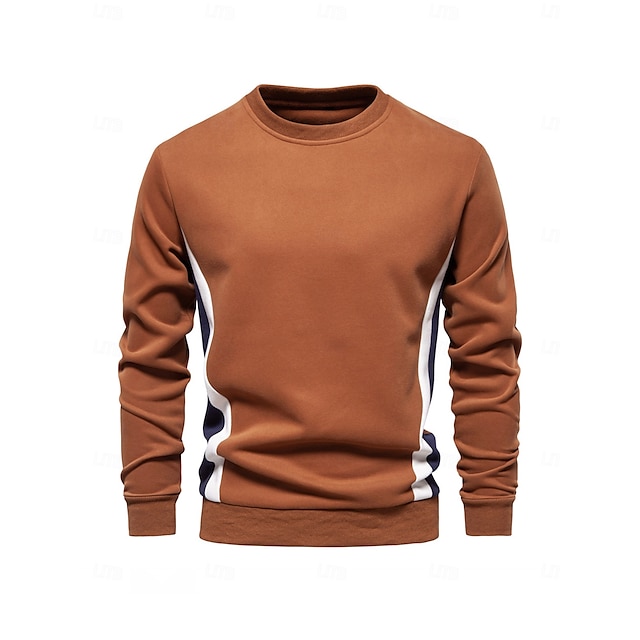  Herr Pullover-tröja Marinblå Brun Grön Långärmad Överdelar Golfkläder Kläder Outfits Bär kläder