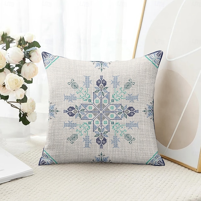  Vintage Decorative Toss Pillows Cover 1PC Vintage Ethiopian Cross Print Soft Square Couch Cushion Case Pillowcase for Bedroom Livingroom Sofa Chair