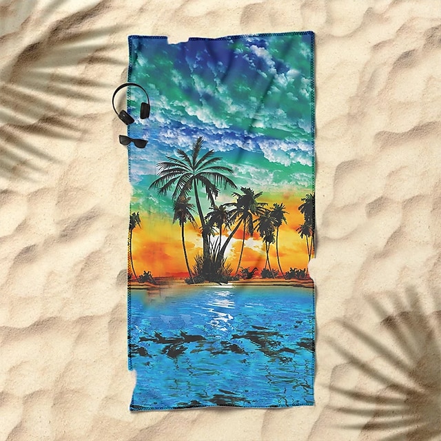  solskens- och strandhandduk av högsta kvalitet ultramjuk, absorberande lätt slitstark snabbtorkande livfull design perfekt för strandpool sola resor sommar tillbehör bekväm och snygg