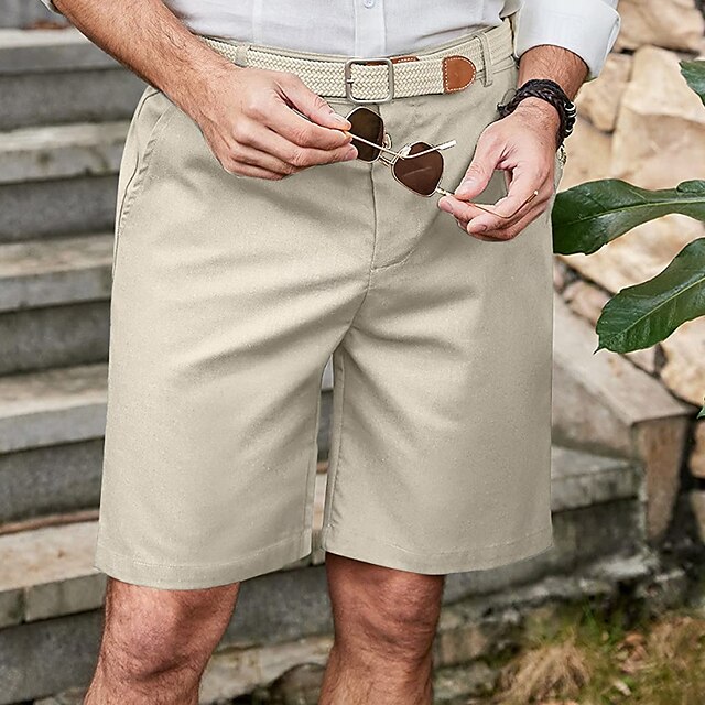  Herren Shorts Kurze Hosen Leinenshorts Kurze Hosen Sommer-Shorts Strandshorts Kurze Hosen Tasche Glatt Komfort Atmungsaktiv Outdoor Täglich Ausgehen Modisch Strassenmode Schwarz Weiß