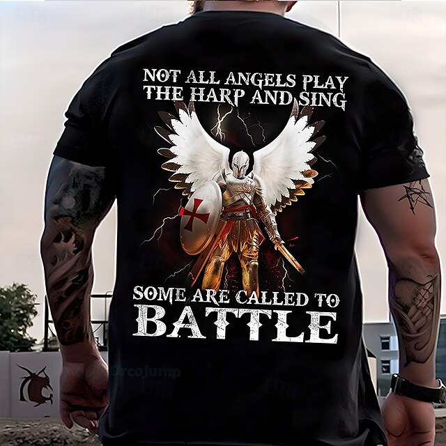 Men's Knights Templar T Shirt Short Sleeve T shirt 3D Print Crew Neck Shirt Fashion Daily Street Daily Black Summer Spring Clothing Apparel S M L XL XXL XXXL4