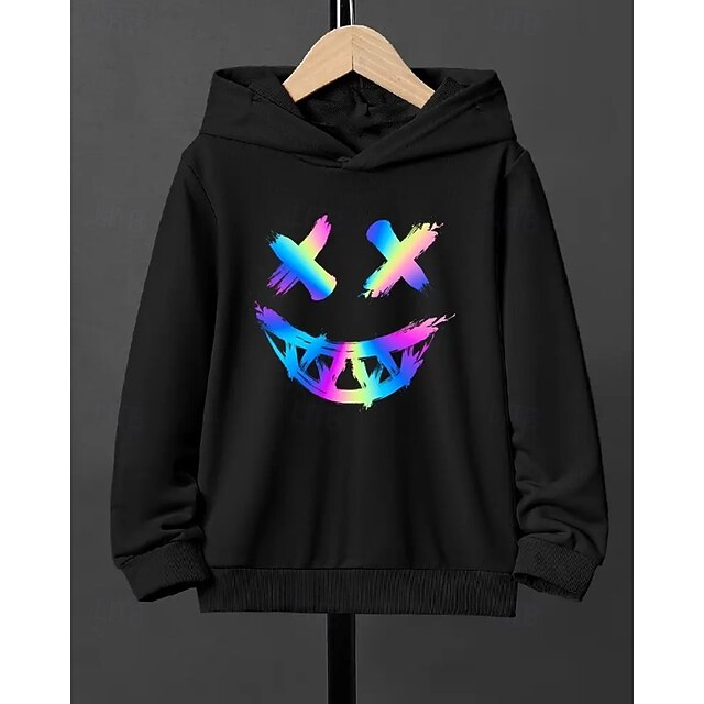 男の子 3D グラフィック パーカー 長袖 秋 冬 ファッション ベーシック 子供 4〜12年 フード付き アウトドア カジュアル 日常 レギュラー