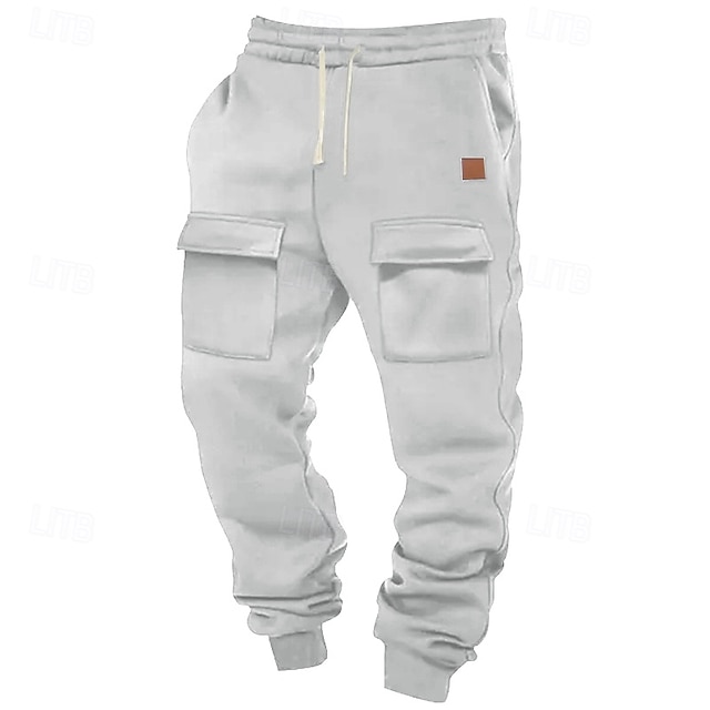  Per uomo Pantaloni da Tuta Cargo Joggers Pantaloni Pantaloni casual Coulisse Elastico in vita Tasca Frontale Semplice Comodità Morbido All'aperto Quotidiano Uscire Moda Casual Nero Blu