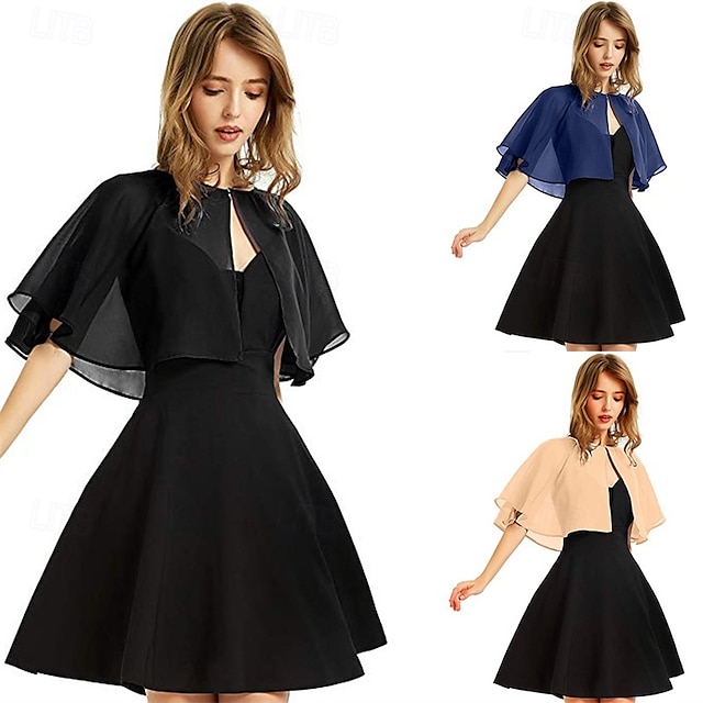  kvinners sjal og omslag til aftenkjole chiffon sjal cape bryllup gjest brudepike capelets skjerf