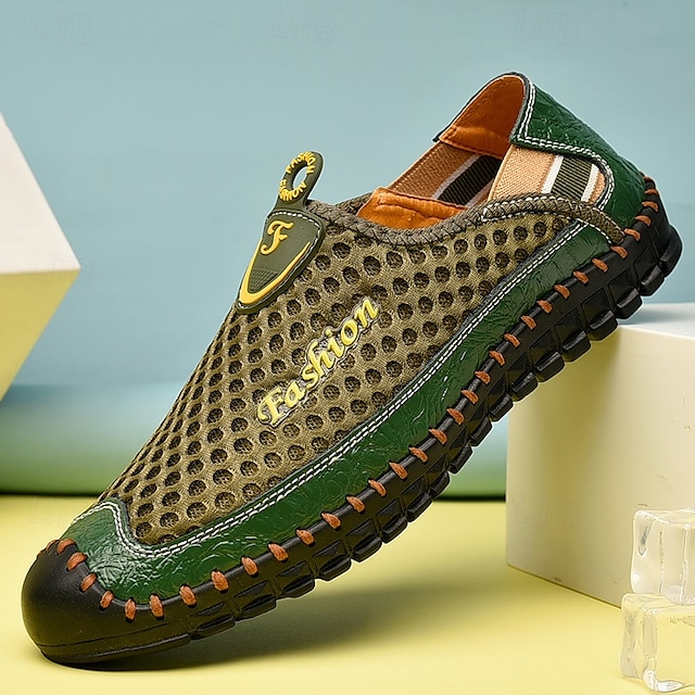  Homme Mocassins et Slip On Mocassins de confort Maille Microfibre Confortable Antidérapantes Mocassins Noir Bleu Marron