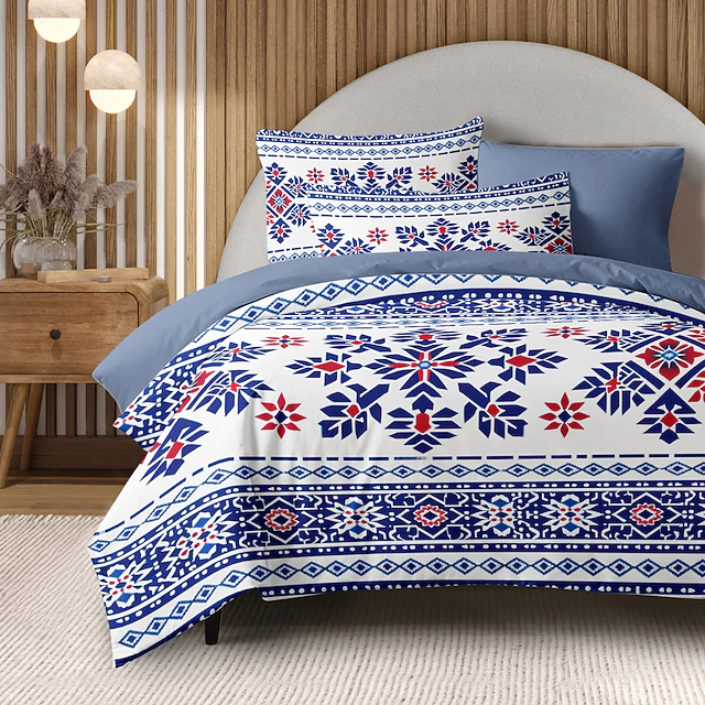 Geometric Pattern Duvet Cover Set Set Soft 3-Piece Luxury Cotton Bedding Set Home Decor Gift Twin Full King Queen Size Duvet Cover 7
