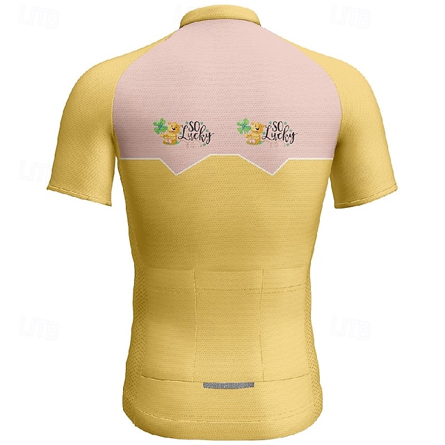 Men's Cycling Jersey Short Sleeve Bike Tee Tshirt Jersey With 3 Rear 