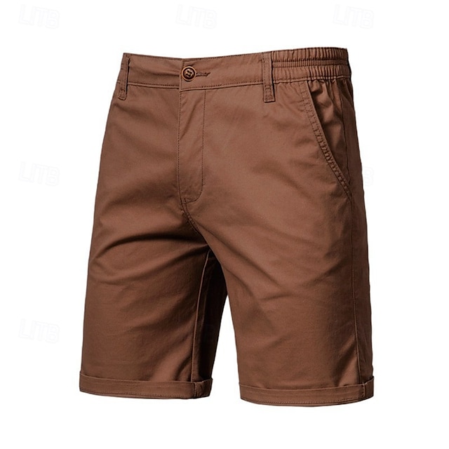  Herren Cargo-Hosen Knöpfe Tasche Einfarbig Atmungsaktiv Außenbereich Kurz Outdoor Party Geschäft Einfach Klassicher Stil Schwarz Weiß Mikroelastisch