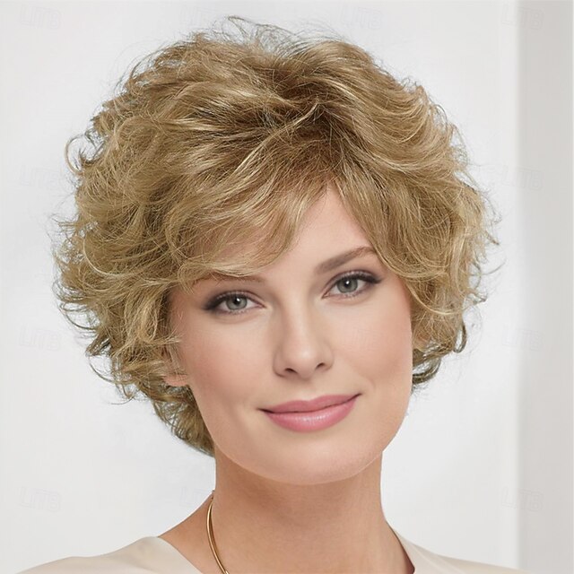 Nora WhisperLite Wig  Short Volume-Rich Layers Of Soft Feathery Waves / Multi-tonal Shades of Blonde Silver Brown and Red3