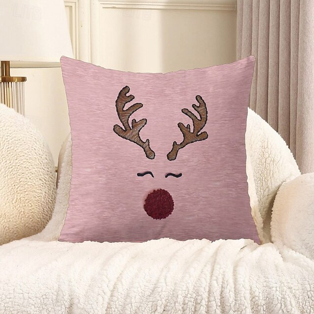  Housse de coussin décorative en forme de croquis mignon, 1 pièce, housse de coussin carrée douce pour canapé, chambre à coucher, salon, canapé, chaise