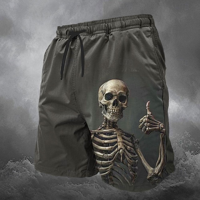 Costume cu cranii pentru bărbați bermude de baie pantaloni scurți de baie pantaloni scurți de plajă cu talie medie fashion streetwear casual zilnice vacanță snur buzunar talie elastică îmbrăcăminte
