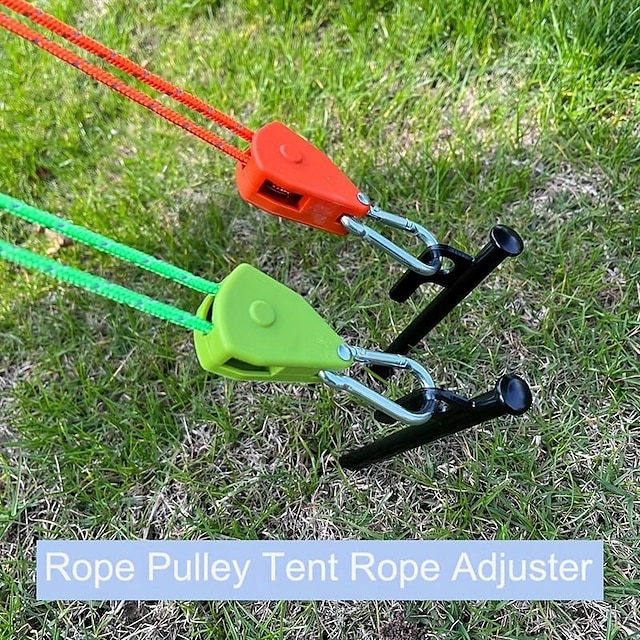  tenditore per corda di fissaggio per tenda da campeggio, puleggia per corda antivento, ganci a cricchetto, gancio per corda da tenda