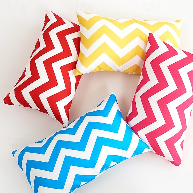  Housse de coussin d'extérieur imperméable à rayures pour patio jardin canapé canapé salon