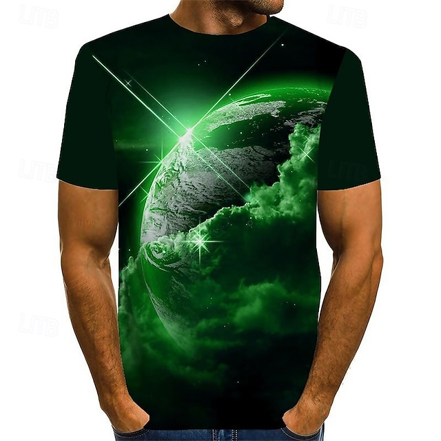  Homens Unisexo Gráfico Imprimir Interestelar Camiseta Camisetas Manga Curta Camiseta Impressão 3D Decote Redondo Camisa Vintage Inovador Casual Diário Amarelo Vermelho Azul Roupa Tamanho Grande S M L