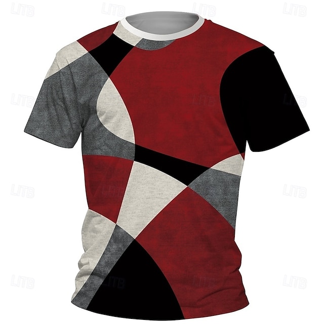 Pojkar 3D Grafisk T-shirt Kortärmad Sommar Vår Mode Grundläggande Barn 4-12 år Rund hals Utomhus Ledigt Dagligen Normal