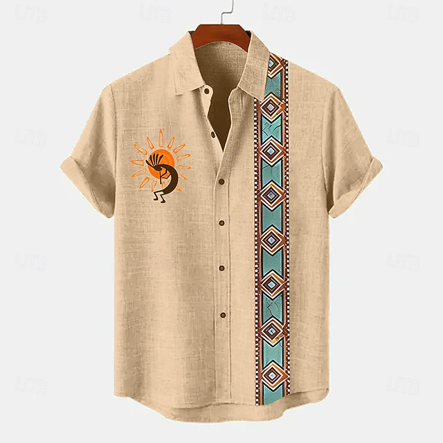 Hashback Printed Linen Shirt For Men 13 main image 1