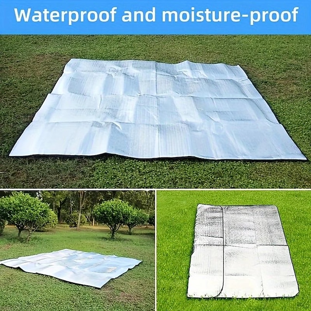  Portable Moisture Proof Mat Comfortable Outdoor Camping Double Sided Moisture-proof Auminum Foil Foam Mat Picnic Camping