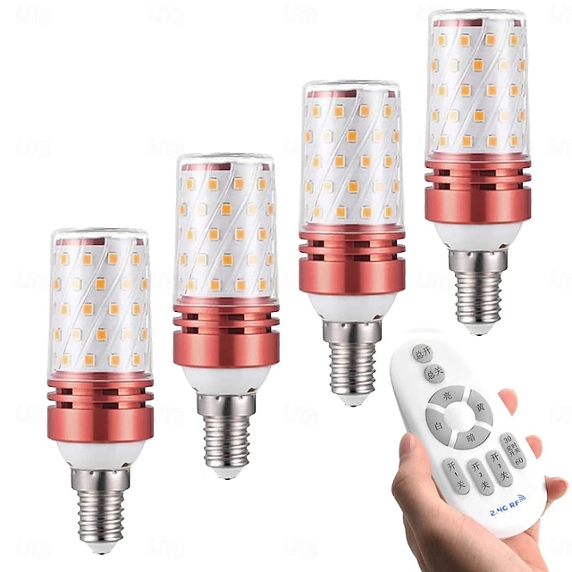  6w e14/e27, telecomandă fără electrod, bec cu LED de porumb, 400lm, super luminos, în trei culori, echivalent cu becuri cu halogen de 100w, potrivit pentru mai multe locuri de iluminat interior 4/6 buc.