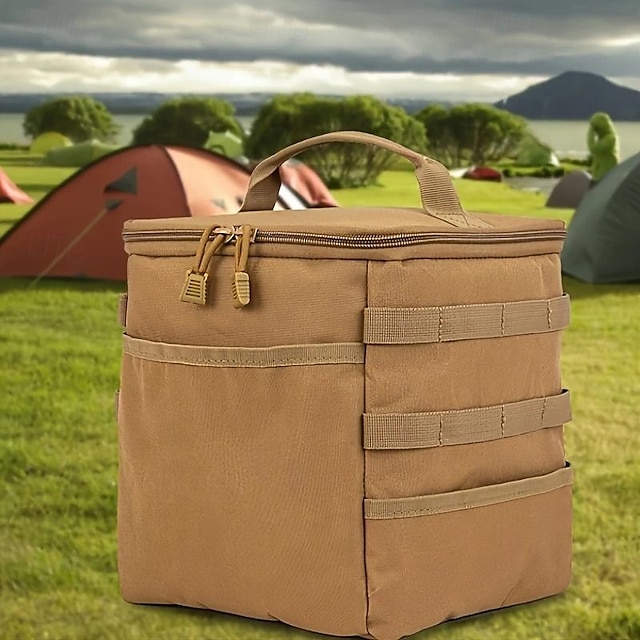 sac de rangement pour ustensiles de cuisine de camping en plein air, couleur unie, taille moyenne, sac à main pour pique-nique en plein air